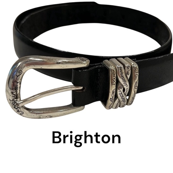Brighton Black Leather Silver Buckle - Picture 1 of 4
